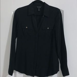 WHBM black dress shirt
